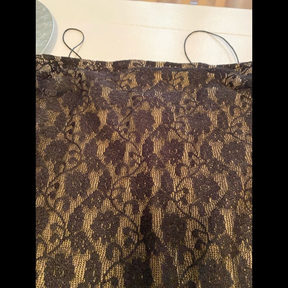 🔥🔥Rampage black lace with gold shimmer underlay tube dress Size Medium - Picture 8 of 12